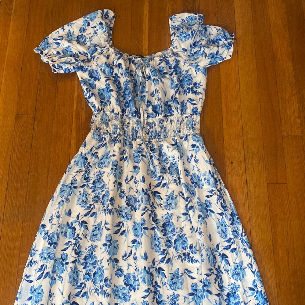Blue Floral Maxi Dress